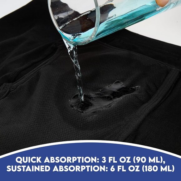 Men's Reusable Incontinence Boxer Briefs, Leak Proof Protection, Black, 4X, 1pc - Picture 5 of 8